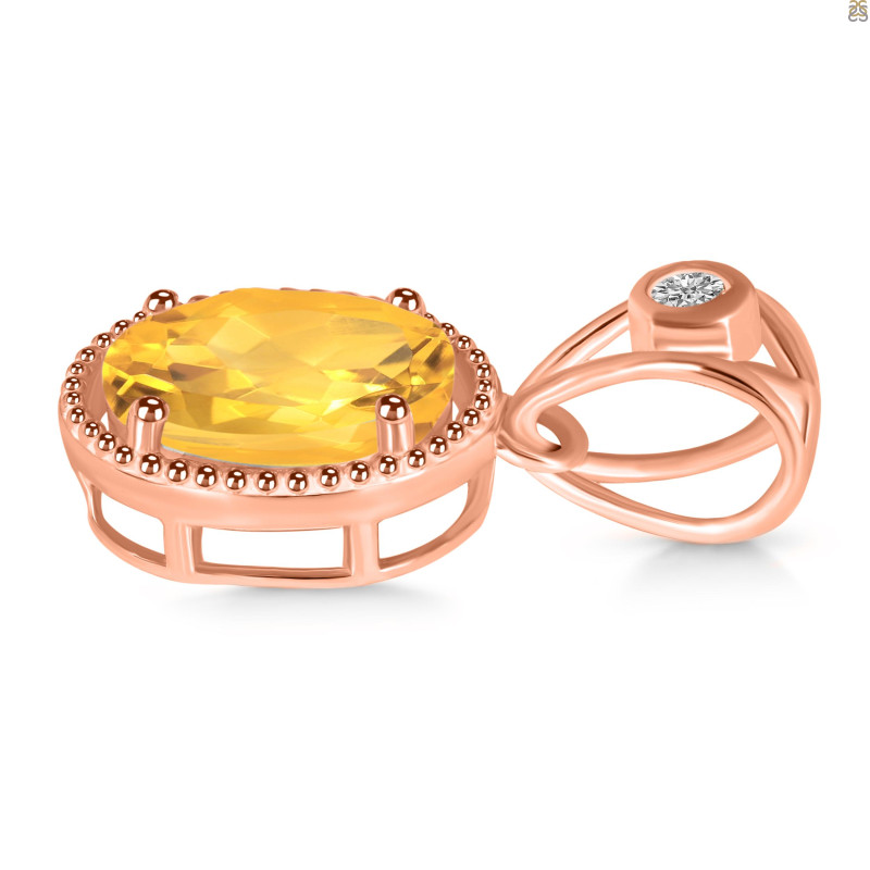 Citrine Pendant CIT-RDP-755-V-LOOP.