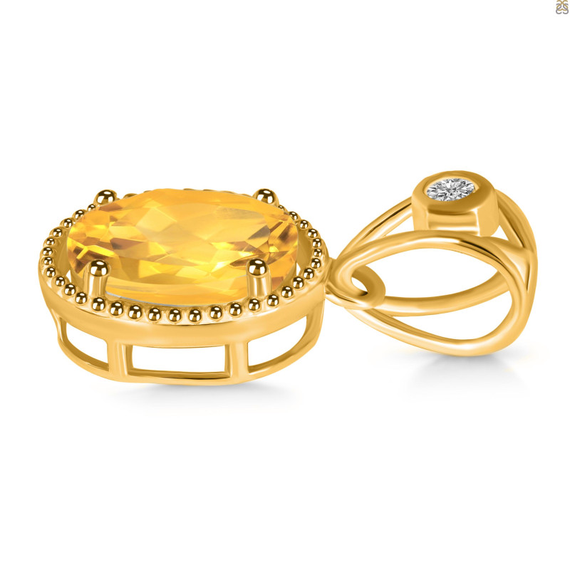Citrine Pendant CIT-RDP-755-V-LOOP.