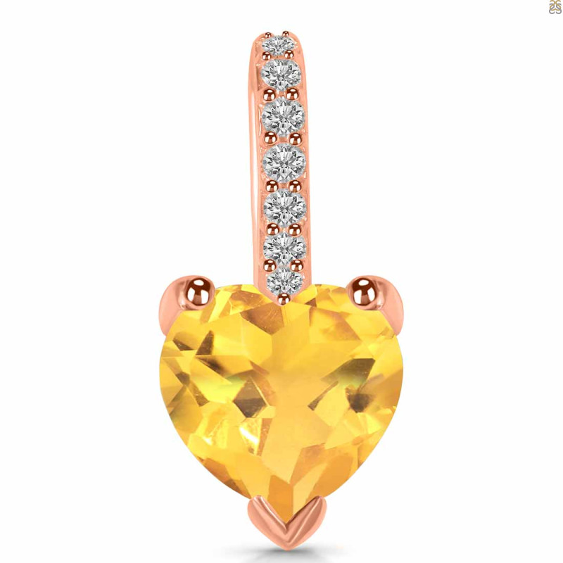 Citrine & White Topaz Pendant CIT-RDP-819.