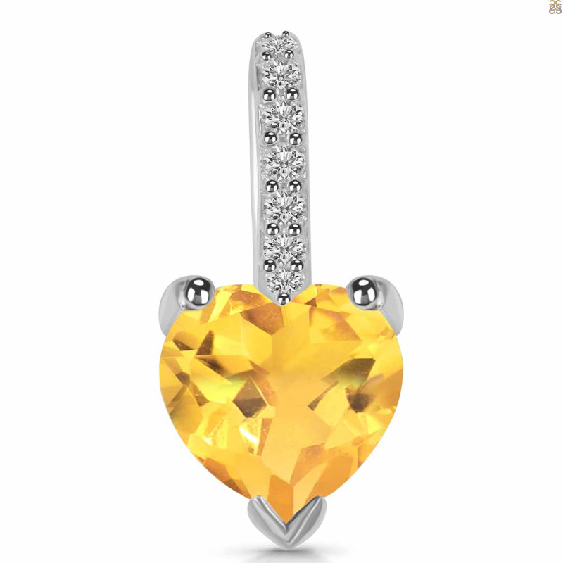 Citrine & White Topaz Pendant CIT-RDP-819.