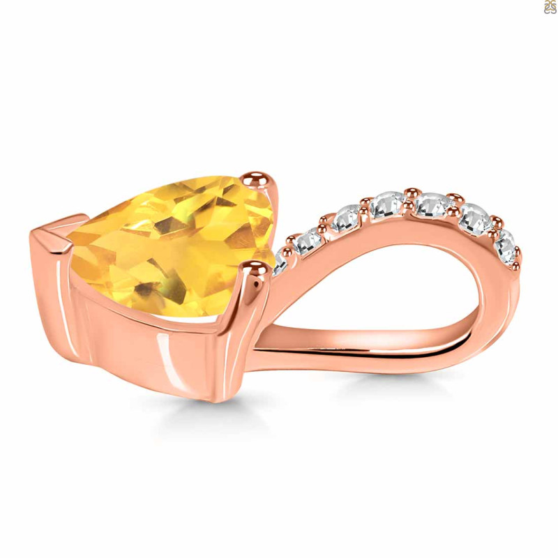 Citrine & White Topaz Pendant CIT-RDP-819.