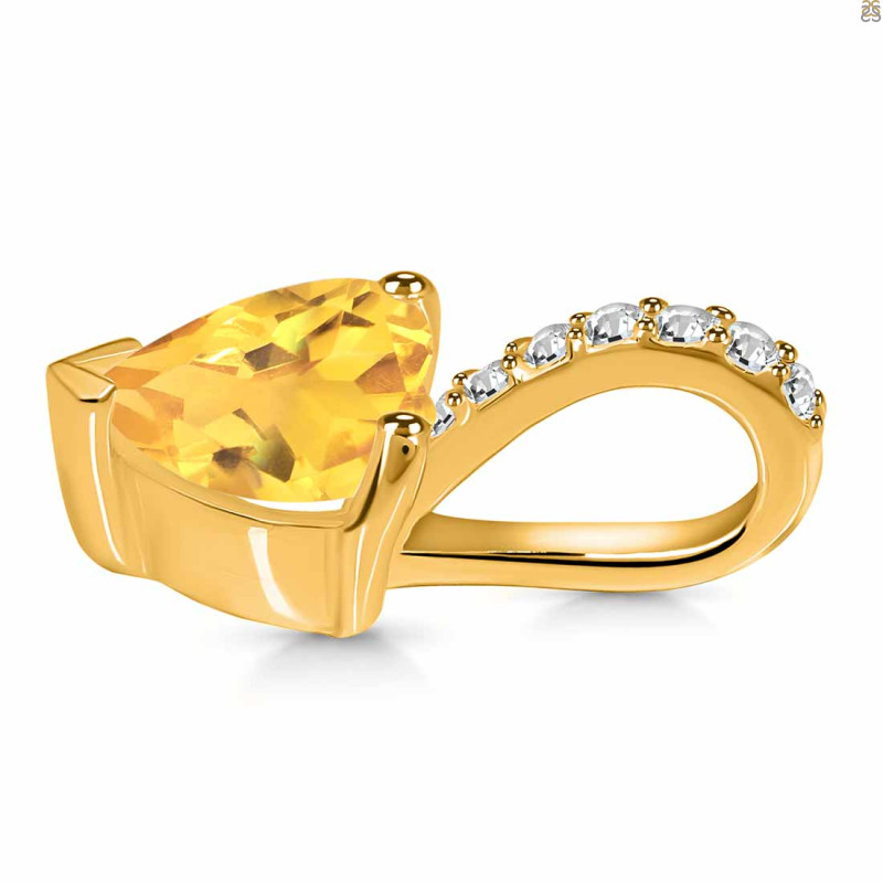Citrine & White Topaz Pendant CIT-RDP-819.