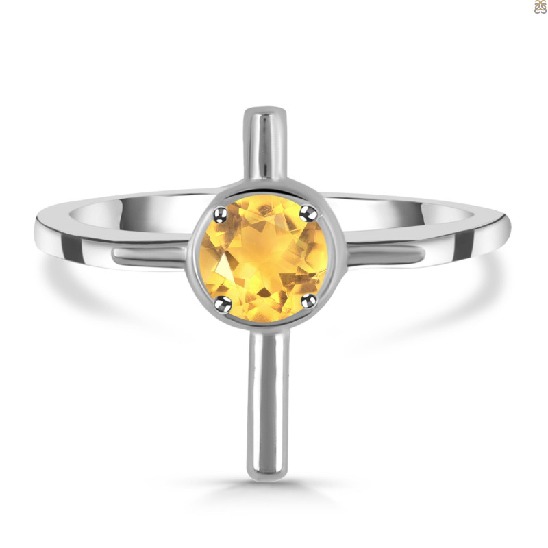 Citrine Holy Cross Ring CIT-RDR-2143.