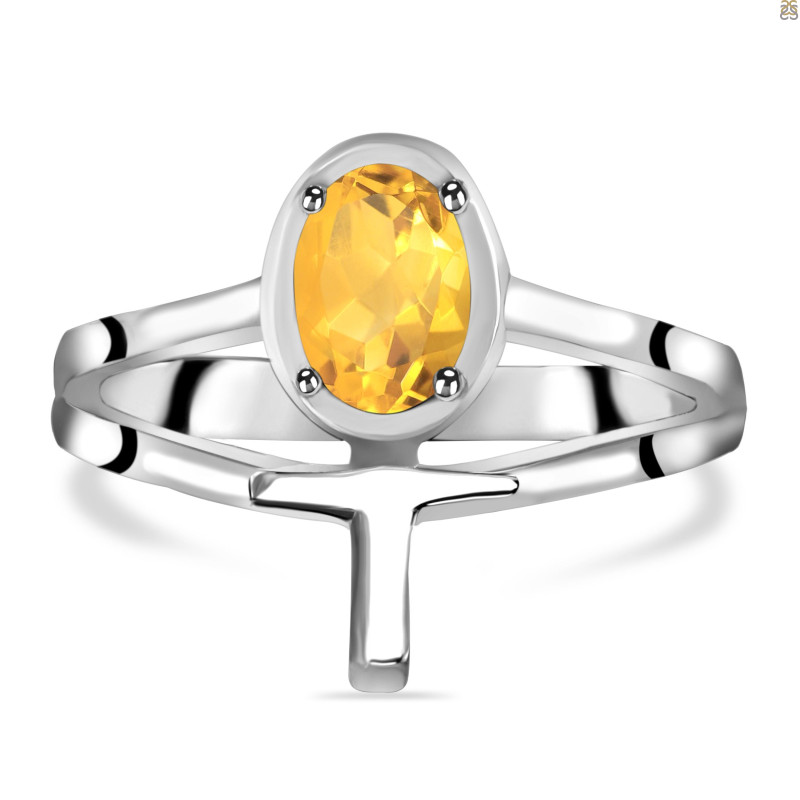 Citrine Holy Cross Ring CIT-RDR-2148.