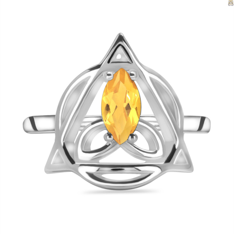 Citrine Triquetra Ring CIT-RDR-2166.