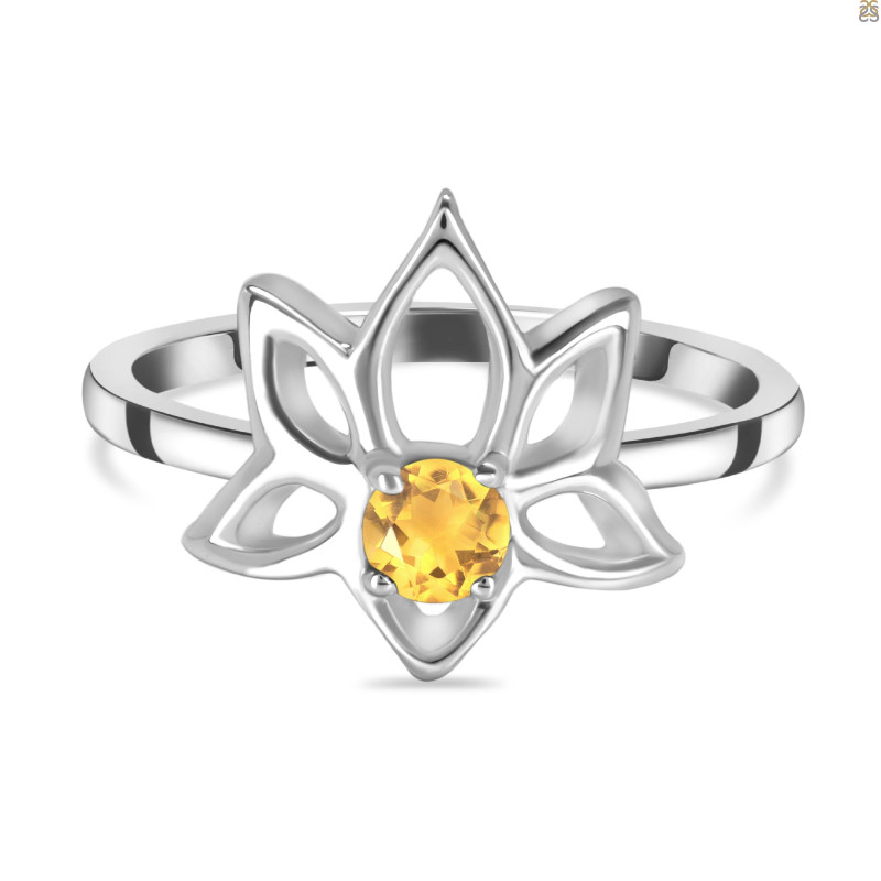 Citrine Lotus Ring CIT-RDR-2168.