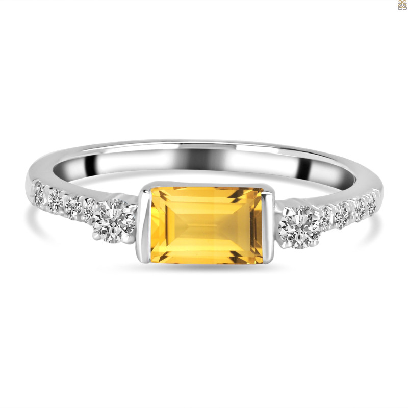 Citrine & White Topaz Ring CIT-RDR-2186.