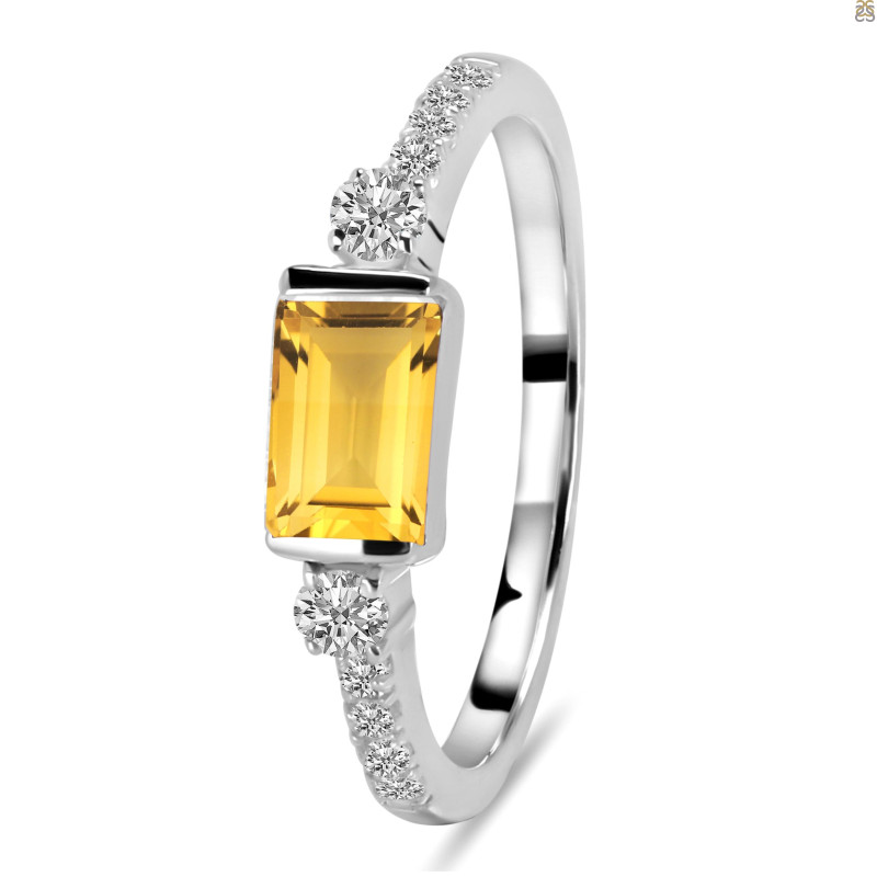 Citrine & White Topaz Ring CIT-RDR-2186.