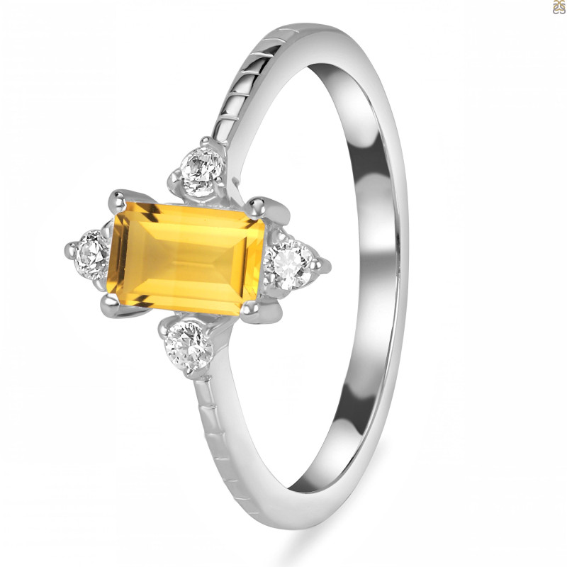 Citrine & White Topaz Ring CIT-RDR-2210.