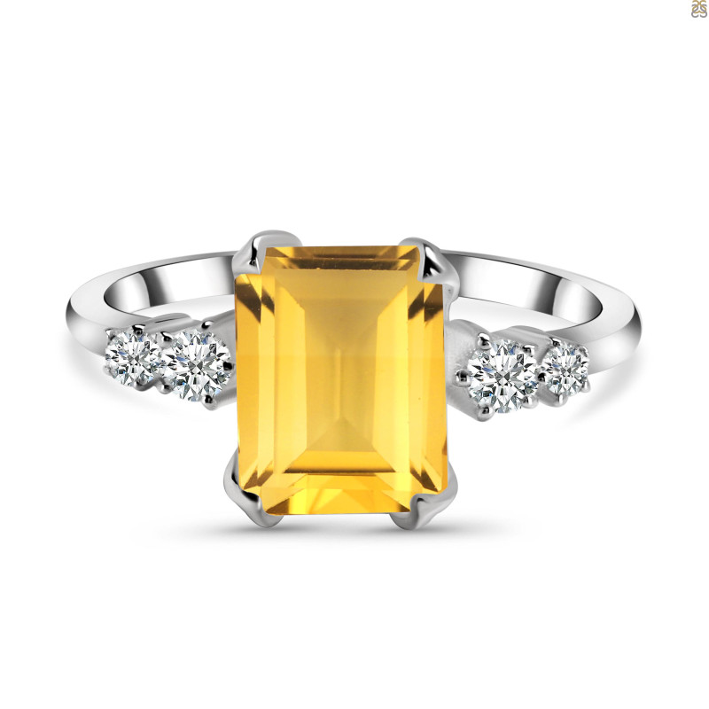 Citrine & White Topaz Ring CIT-RDR-2215.