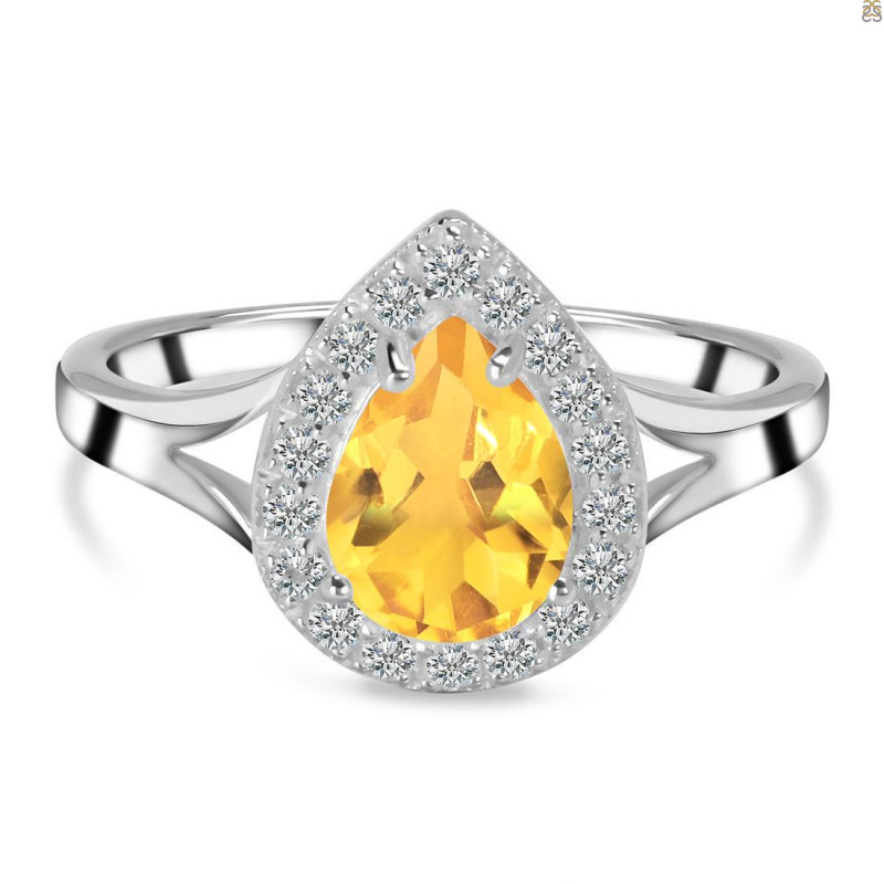Citrine & White Topaz Ring CIT-RDR-2253.