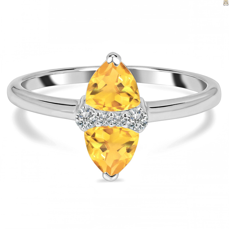 Citrine & White Topaz Ring CIT-RDR-2266.