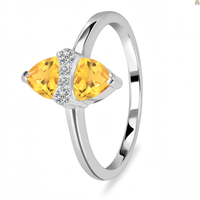 Citrine & White Topaz Ring CIT-RDR-2266.