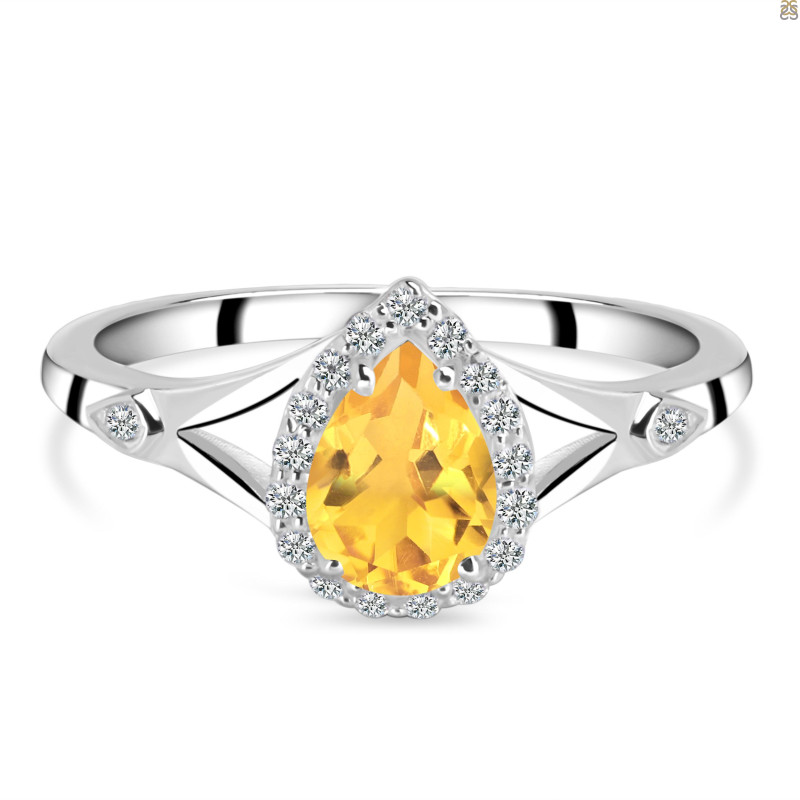 Citrine & White Topaz Ring CIT-RDR-2271.