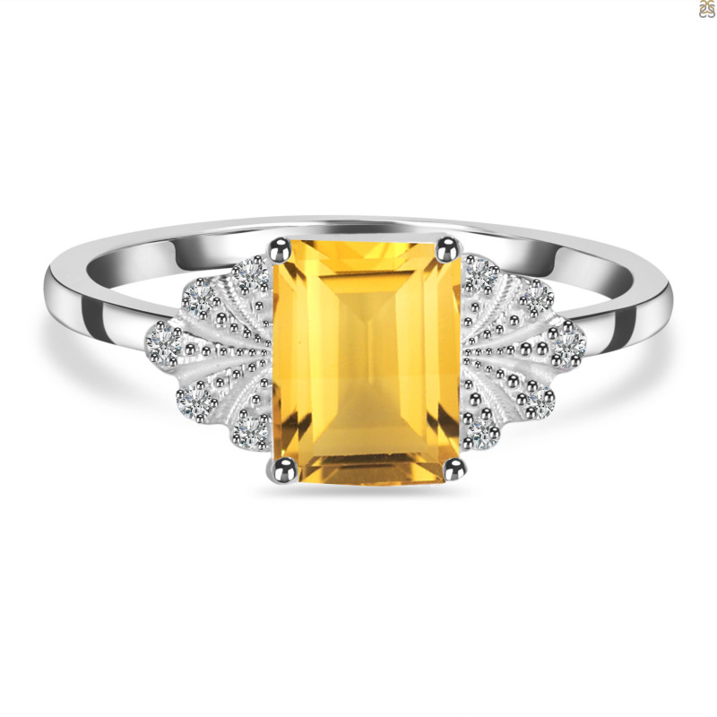 Citrine & White Topaz Ring CIT-RDR-2272.