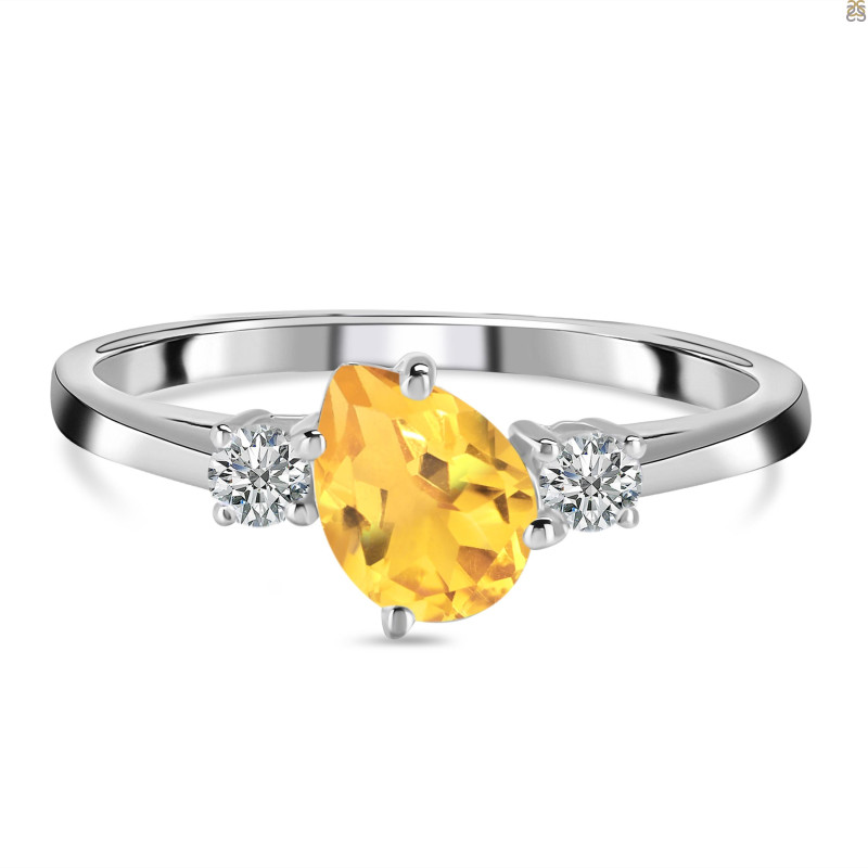 Citrine & White Topaz Ring CIT-RDR-2285.