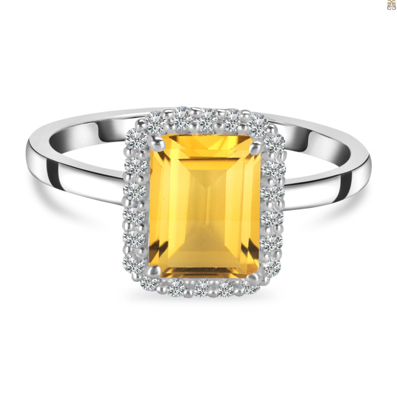 Citrine & White Topaz Ring CIT-RDR-2302.