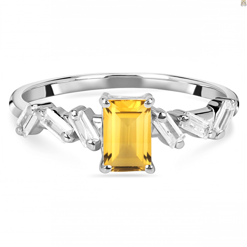 Citrine & White Topaz Ring CIT-RDR-2306.