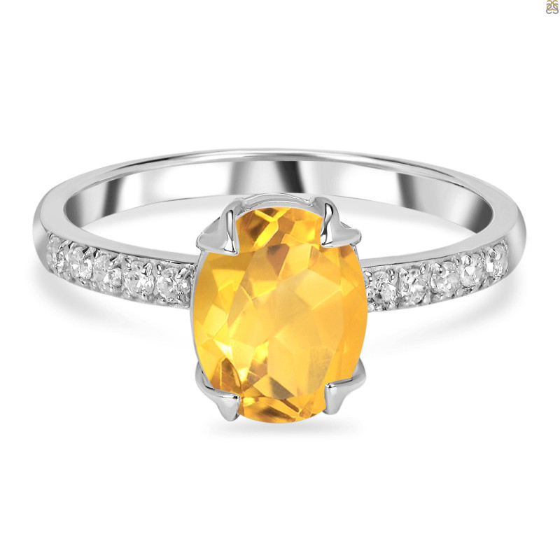 Citrine & White Topaz Ring CIT-RDR-2382.