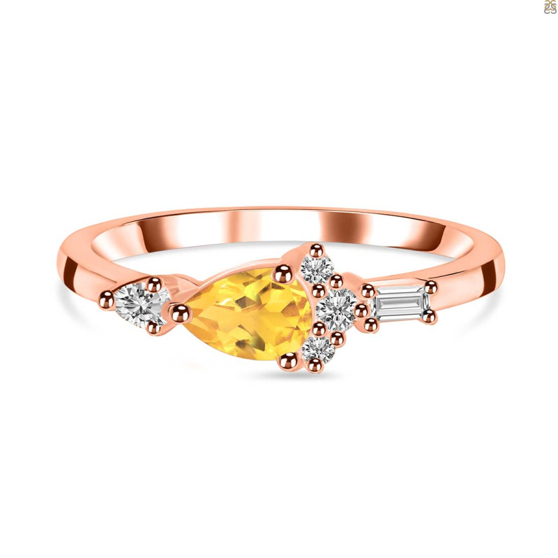 Citrine & White Topaz Ring CIT-RDR-2389.