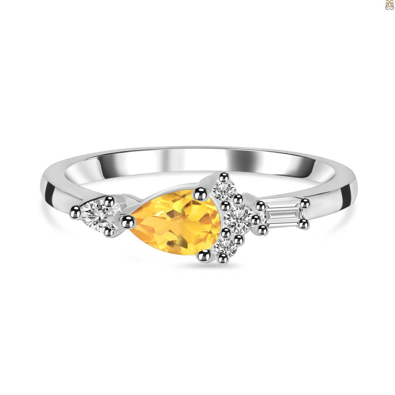 Citrine & White Topaz Ring CIT-RDR-2389.