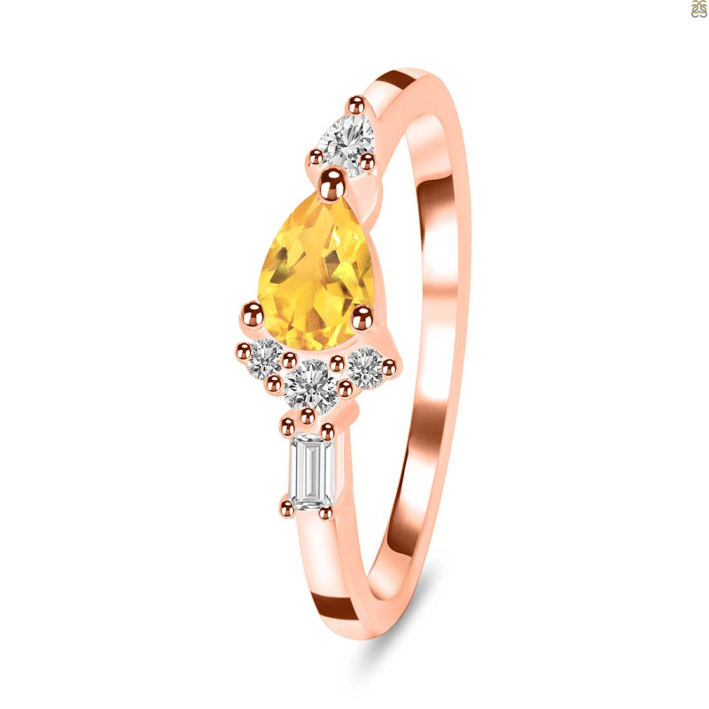 Citrine & White Topaz Ring CIT-RDR-2389.