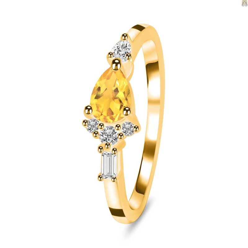 Citrine & White Topaz Ring CIT-RDR-2389.