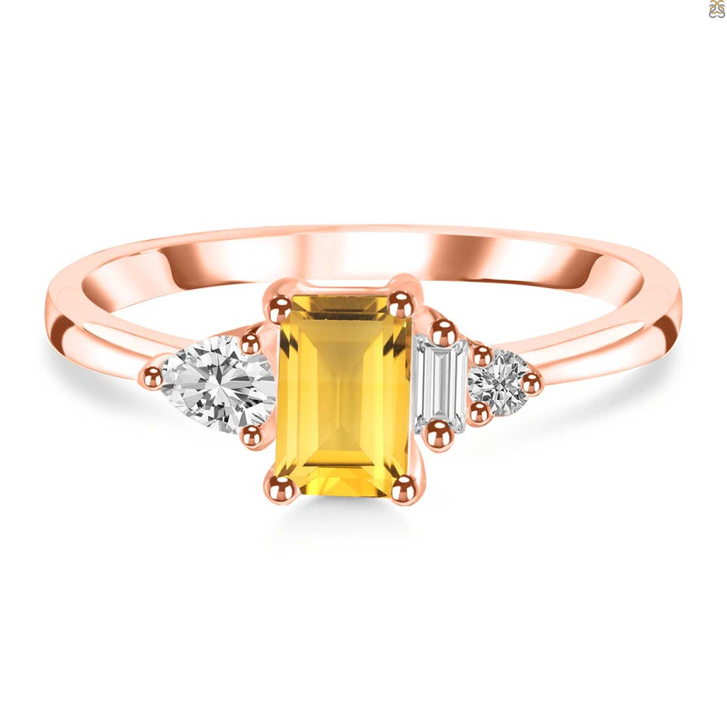 Citrine & White Topaz Ring CIT-RDR-2397.