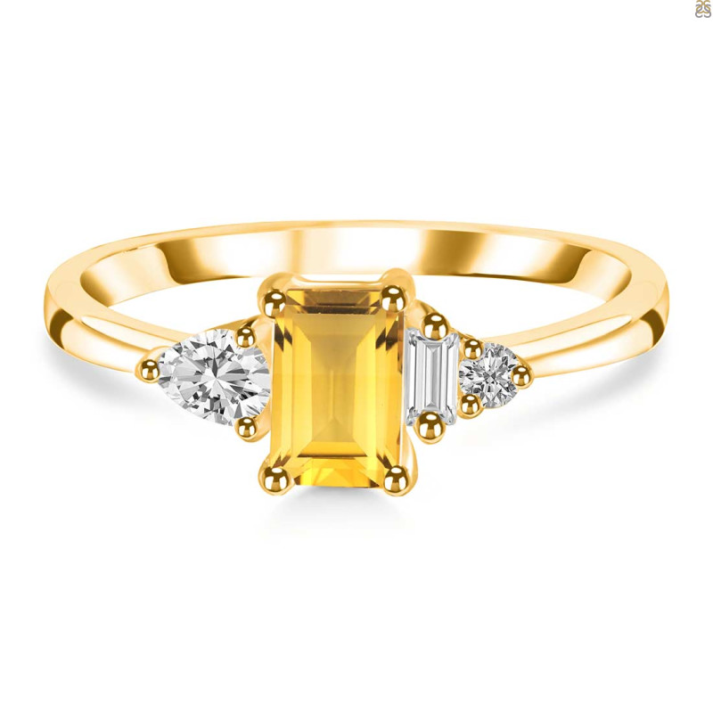 Citrine & White Topaz Ring CIT-RDR-2397.
