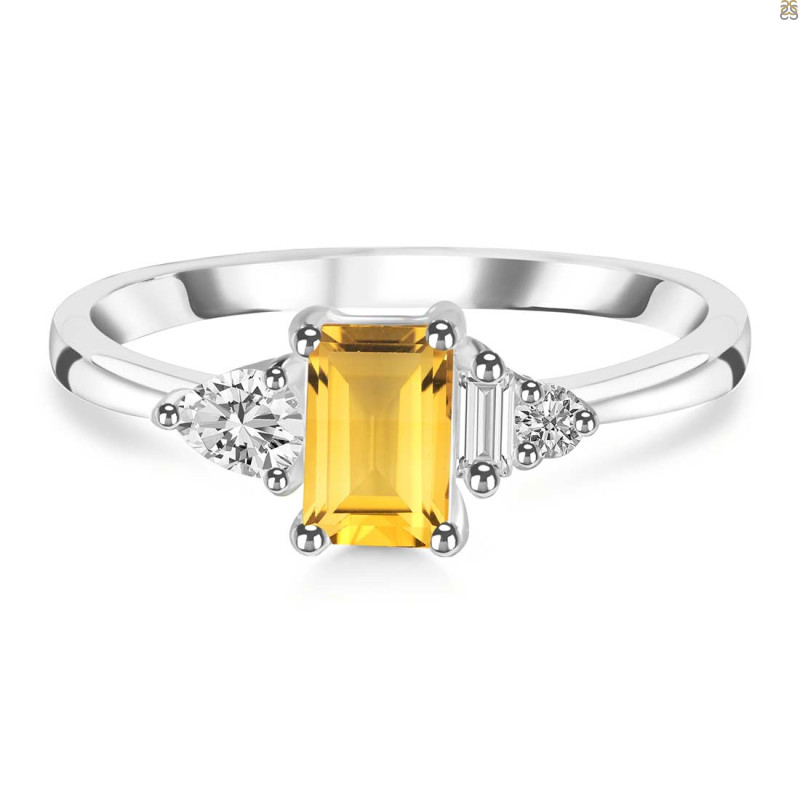 Citrine & White Topaz Ring CIT-RDR-2397.