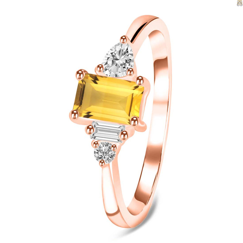 Citrine & White Topaz Ring CIT-RDR-2397.