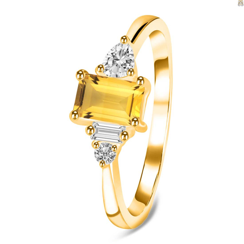 Citrine & White Topaz Ring CIT-RDR-2397.