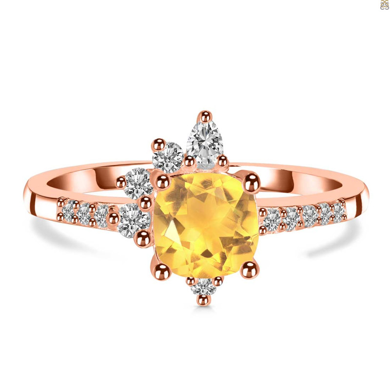 Citrine & White Topaz Ring CIT-RDR-2404.