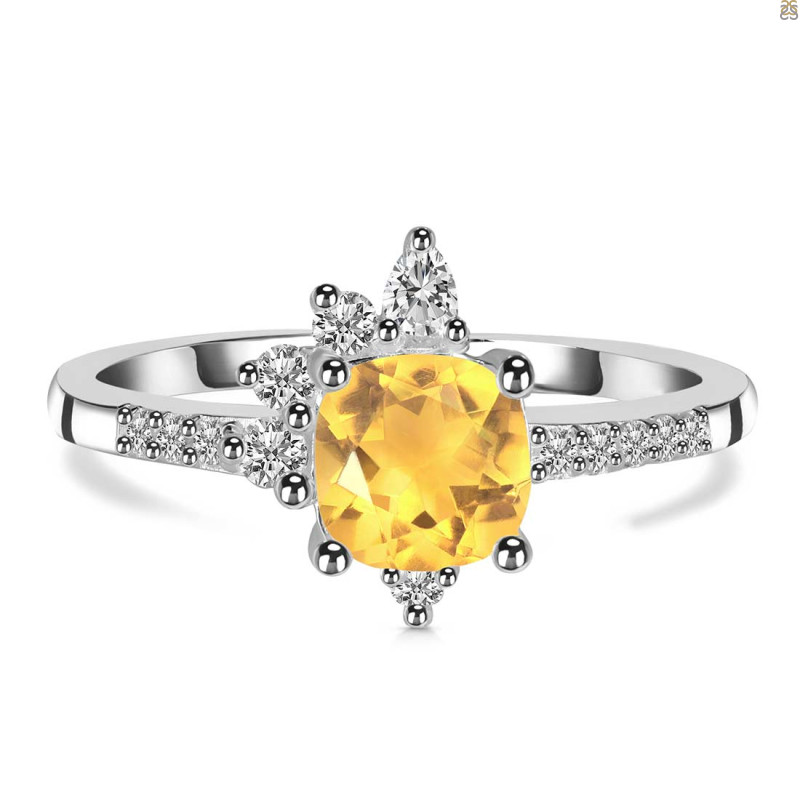 Citrine & White Topaz Ring CIT-RDR-2404.