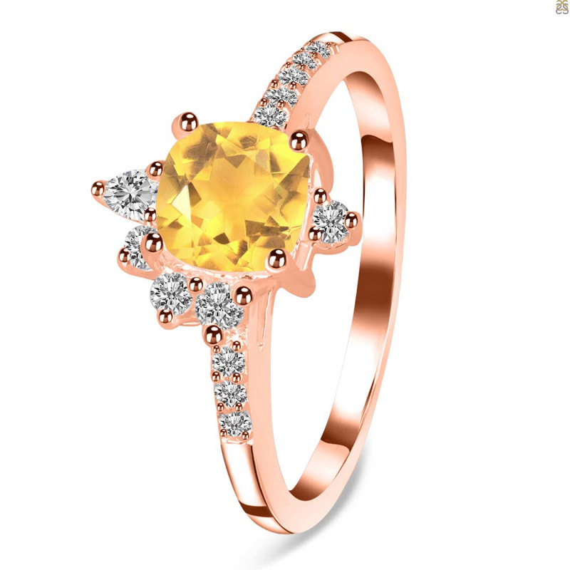 Citrine & White Topaz Ring CIT-RDR-2404.
