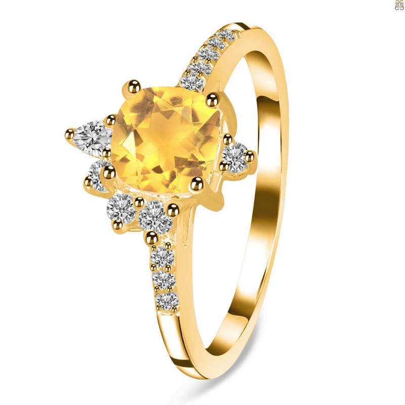 Citrine & White Topaz Ring CIT-RDR-2404.
