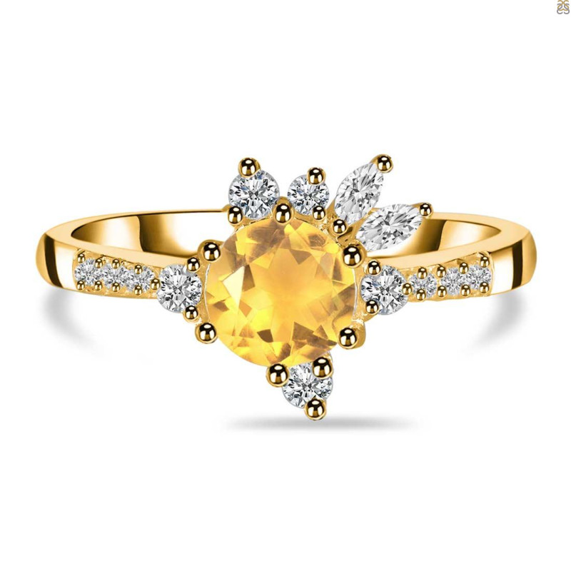 Citrine & White Topaz Ring CIT-RDR-2406.