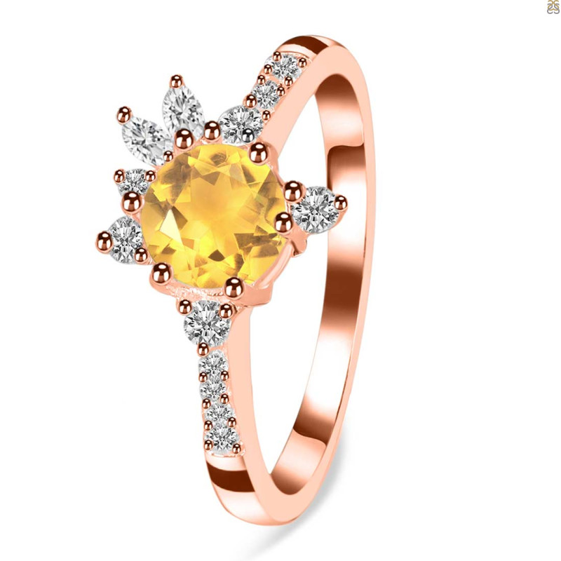 Citrine & White Topaz Ring CIT-RDR-2406.