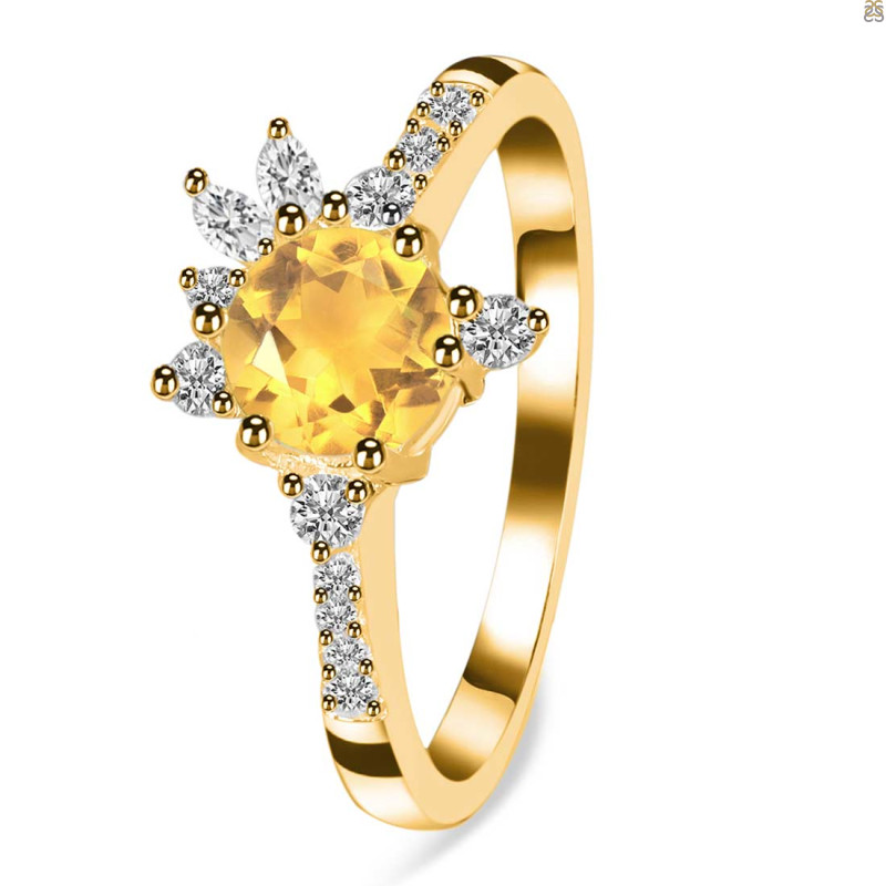 Citrine & White Topaz Ring CIT-RDR-2406.