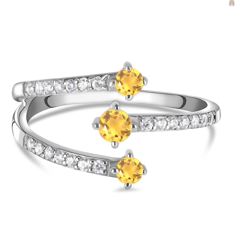 Citrine & White Topaz Ring CIT-RDR-2520.