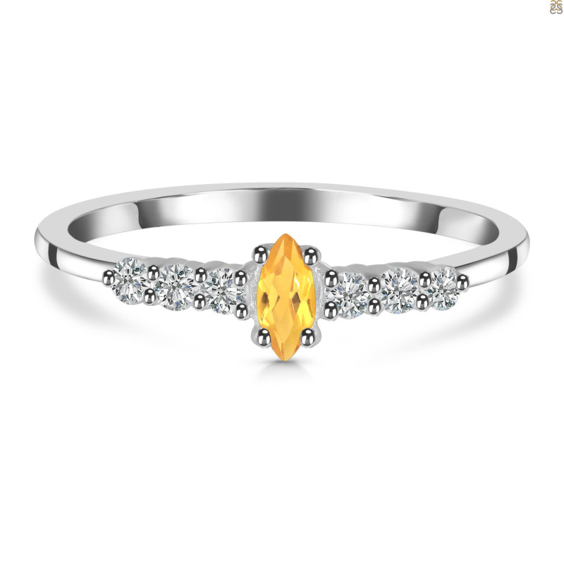 Citrine & White Topaz Ring CIT-RDR-2532.