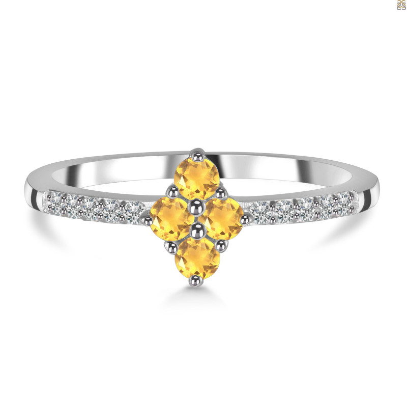 Citrine & White Topaz Ring CIT-RDR-2534.