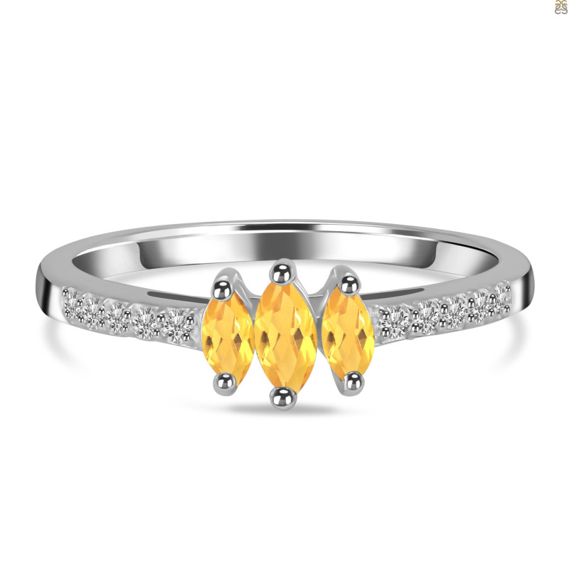 Citrine & White Topaz Ring CIT-RDR-2540.