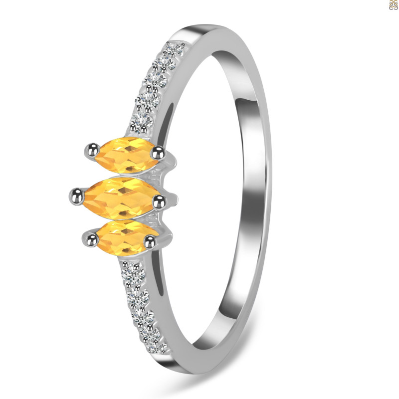 Citrine & White Topaz Ring CIT-RDR-2540.