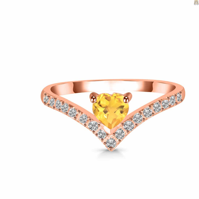 Citrine & White Topaz Ring CIT-RDR-2749.