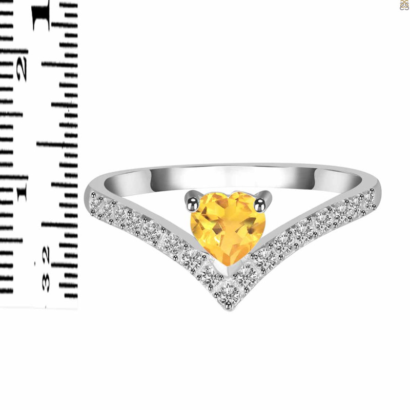 Citrine & White Topaz Ring CIT-RDR-2749.