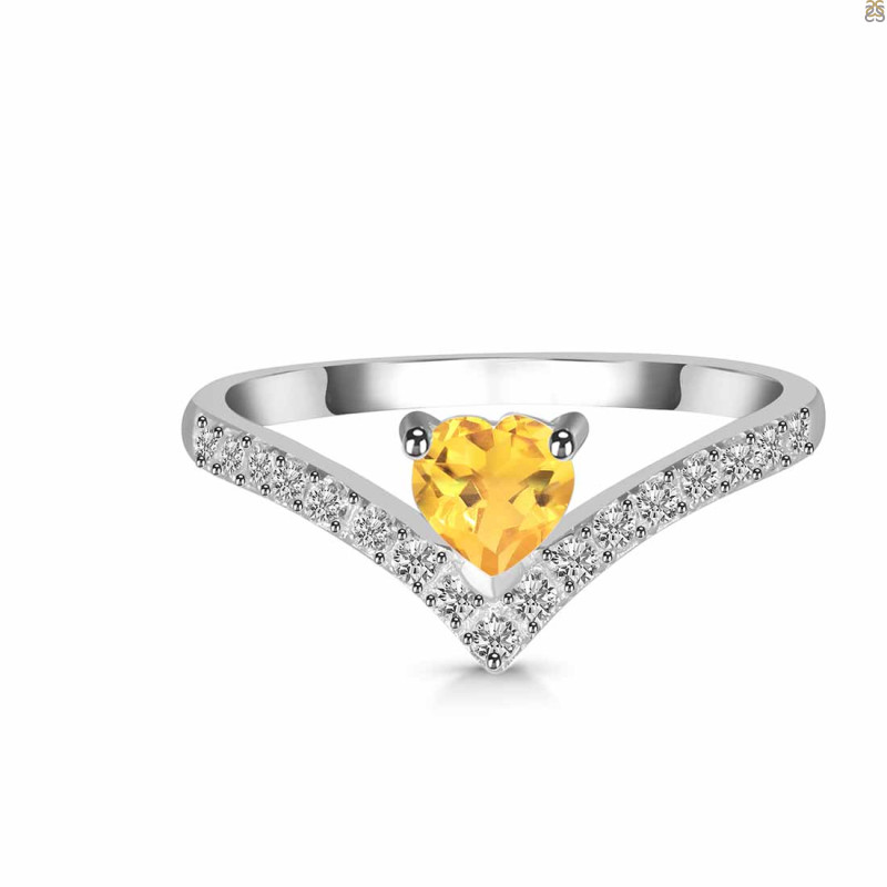 Citrine & White Topaz Ring CIT-RDR-2749.
