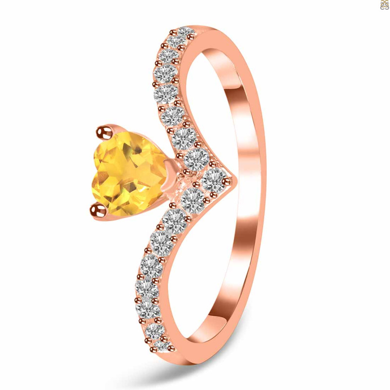 Citrine & White Topaz Ring CIT-RDR-2749.