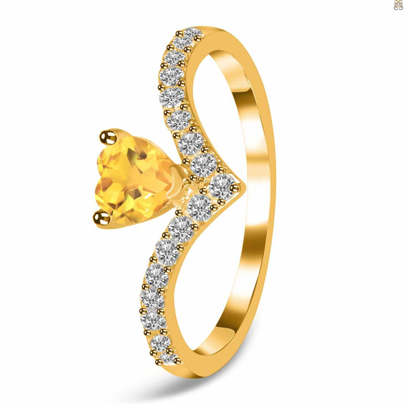 Citrine & White Topaz Ring CIT-RDR-2749.