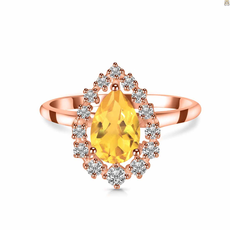 Citrine & White Topaz Ring CIT-RDR-2770.